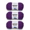 Bernat Blanket Brights Pow Purple Yarn - 3 Pack of 150g/5.3oz - Polyester - 6 Super Bulky - 108 Yards - Knitting/Crochet